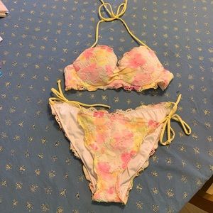 Victoria Secret Yellow/Watercolor Bikini